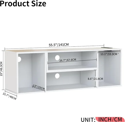 Vista 2 de DKLGG Soporte de TV LED, moderno centro de entretenimiento en forma de L con 19 modos de luz LED, almacenamiento y tomas de corriente