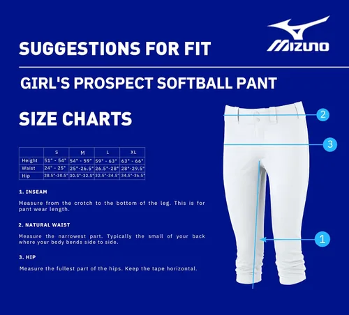 Vista 4 de Mizuno Youth Girl's Prospect Softball Pant Negro