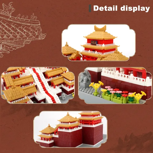 Vista 5 de Juego de bloques de construcción de arquitectura china, Epang Palace, 3050 piezas, juguetes creativos, el mejor regalo para adultos y niños a partir
