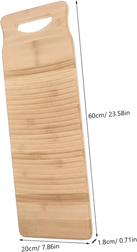 Vista 2 de Hemoton Tabla de lavado de madera, tabla de lavar a mano, tabla de lavar a mano para suministros de lavandería para el hogar, L