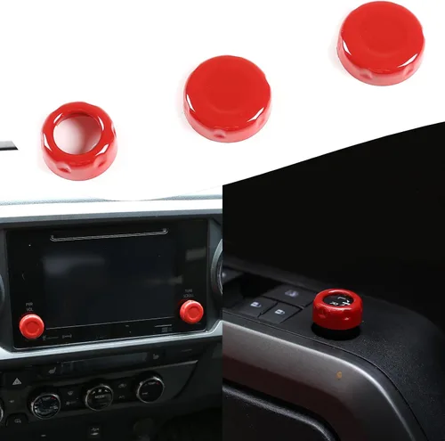 Vista 8 de Lcojicep Cubierta circular de botón de volumen para consola central de automóvil compatible con Tacoma 2015-2022, accesorios de decoración de ABS
