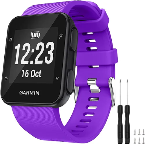 Vista 18 de GVFM banda compatible con Garmin Forerunner 35, silicona suave correa de repuesto para reloj inteligente Garmin Forerunner 35, se ajusta a muñeca