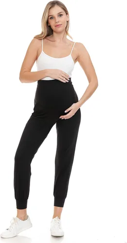 Vista 6 de Leggings Depot Pantalones de Maternidad para Mujeres Sobre el Vientre Pantalones Deportivos de Embarazo Casuales de Descanso