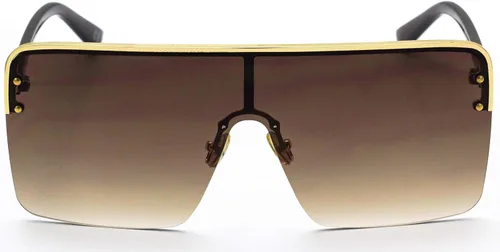 Vista 3 de Gafas de sol estilo aviador de gran tamaño con parte superior plana cuadrada vintage