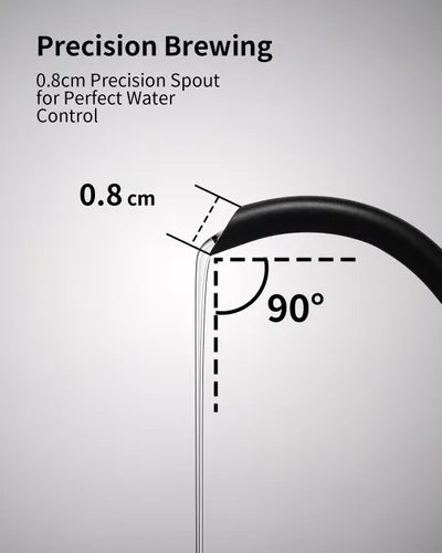 Vista 3 de SHARDOR Hervidor eléctrico de cuello de cisne con control de temperatura de precisión de 1 grado, hervidor eléctrico con pantalla táctil LED