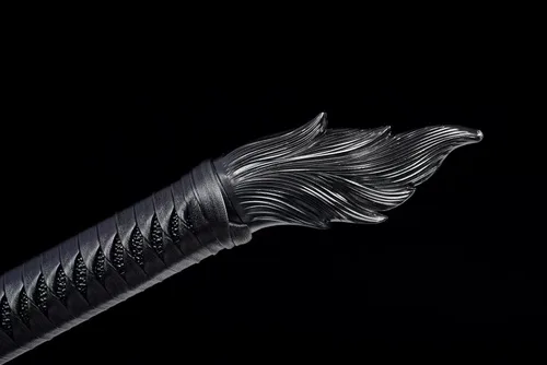 Vista 4 de Espada de lobo hecha a mano Cool Blue Carbon Steel Chinese Tang Dao con cinturón
