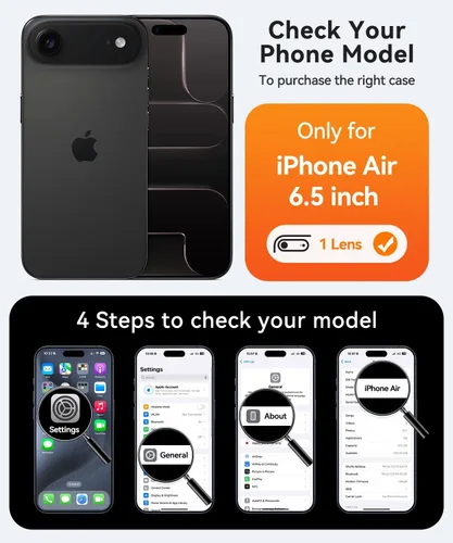 Vista 2 de CANSHN Funda magnética compatible con iPhone Air (6.5 pulgadas), mejorada [protección completa de la cámara] [compatible con Magsafe]