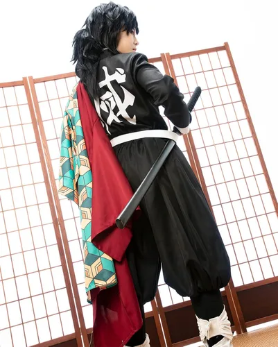 Vista 3 de Nuoqi Zentisu Tanjiro Cosplay - Disfraz de Giyuu Tomioka para adultos, disfraz de anime Shinobu para Halloween