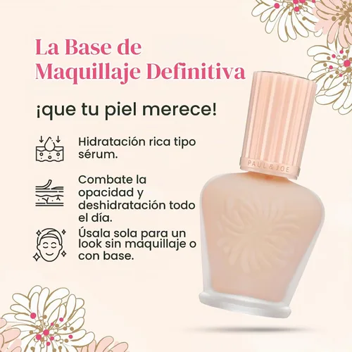 Vista 7 de Paul & Joe Base de maquillaje hidratante, base de maquillaje ligera, maquillaje de base transparente e iluminadora, base de maquillaje facial