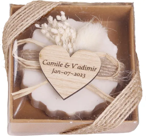 Vista 16 de Paquete de 10 decoraciones para baby shower de Happy Times Favors, regalos para baby shower, jabón mini vegano personalizado hecho a mano con aroma