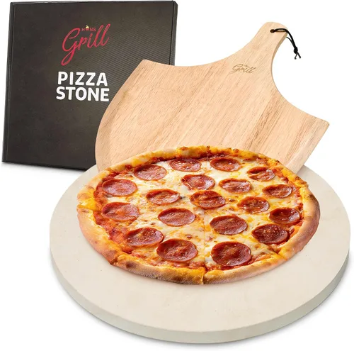 Vista 10 de Hans Grill Pizza Stone PRO XL, piedra rectangular para hornear con cáscara de aluminio