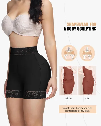 Vista 5 de SHAPSHE Faja moldeadora para levantamiento de glúteos para mujer, pantalones cortos con control de abdomen, calzones moldeadores de cuerpo, cintura