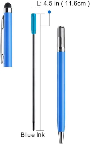 Vista 5 de 5 recambios de bolígrafo reemplazables, 4.5 pulgadas (4.6 in) y punta media de 0.039 in/0.028 in, recambio de bolígrafo azul/negro/rojo