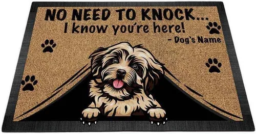 Vista 9 de Felpudo personalizado Peeking Dog English Bulldog No Need to Knock I Konw You're Here 23.6 x 15.7 pulgadas Bulldog-1 Inglés