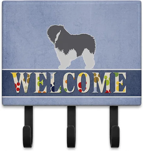 Vista 18 de Caroline's Treasures Afghan Hound - Gancho de pared de bienvenida, triple, multicolor Afghan Hound Welcome artwork on ceramic tile with three