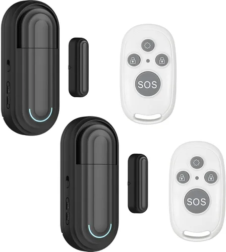 Vista 10 de Alarmas para puerta de piscina para seguridad del hogar, volumen de 0 a 120 dB ajustable con 4 modos, alarma de puerta inalámbrica con control Negro