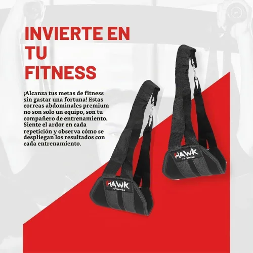 Vista 7 de Hawk Sports Negro - Correas de elevación gimnasio - Accesorios para barra de dominadas