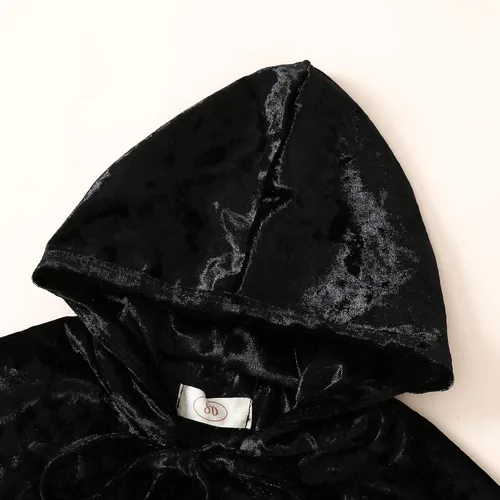Vista 3 de USKIDKK Disfraz de bruja Hocus Poccus con capucha para bebés y niñas pequeñas para Halloween