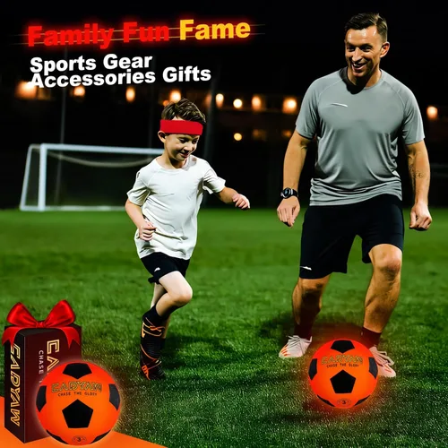 Vista 7 de Glow in The Dark Soccer Ball, Rechargeable Light up Soccer Toys, Birthday Gift for Boys and Girls 8-12, Cool Toys for Kids Outdoor Night Activity