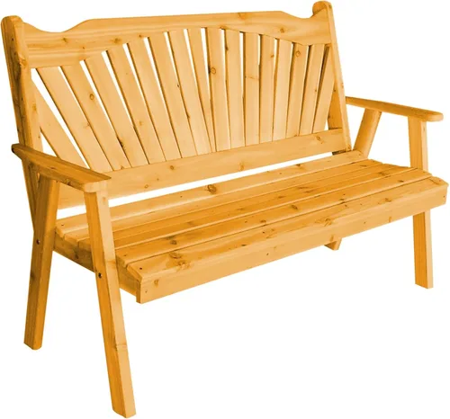Vista 7 de Furniture Barn USA Pine - Banco de jardín Fanback de 4 pies, color negro