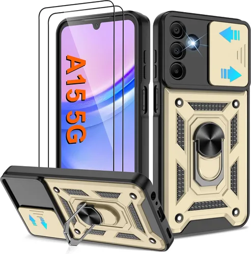 Vista 17 de Funda para Galaxy A13-4G, Samsung Galaxy A13 4G con protector de pantalla HD, resistente a prueba de golpes con soporte de rotación de 360°