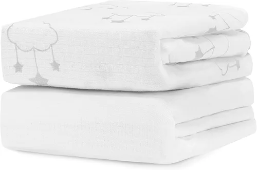 Vista 18 de Newton Baby Sábana bajera ajustable de doble capa para cuna (paquete de 2), ultra transpirable y suave, gasa orgánica, se adapta a todas las cunas