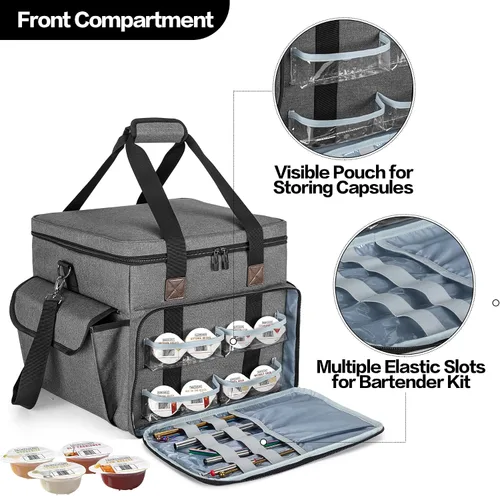Vista 2 de CURMIO Bolsa de transporte compatible con máquina de cóctel profesional Bartesian Para máquina de coctelera premium, profesional, dúo, aislada