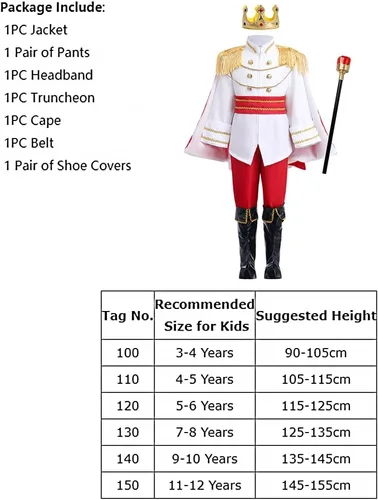 Vista 7 de IWEMEK Disfraz de príncipe azul medieval para niños, disfraz de príncipe real, disfraz de príncipe para cosplay, fiesta de Halloween para niños