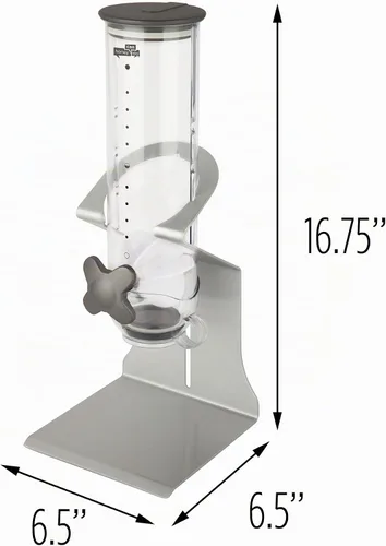 Vista 3 de Dispensador de productos secos y aperitivos con soporte de acero, 13 onzas