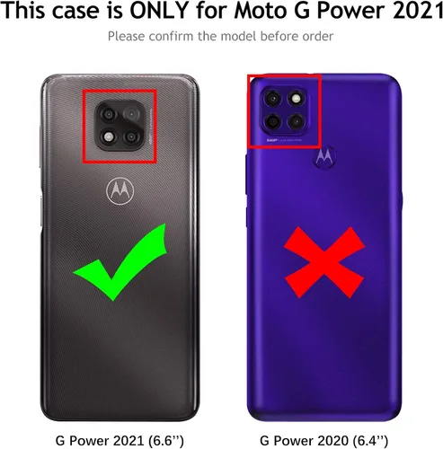 Vista 7 de Jiunai Funda para Moto G Power 2021, 3 piezas, armadura resistente, a prueba de golpes, híbrida de doble capa, protección contra caídas, resistente