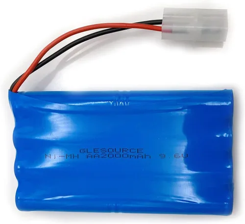 Vista 4 de Paquete de 2 baterías NiMH de 9.6 V de 2000 mAh RC con conector Tamiya estándar para automóvil RC, robots con (2 unidades) cable de carga USB