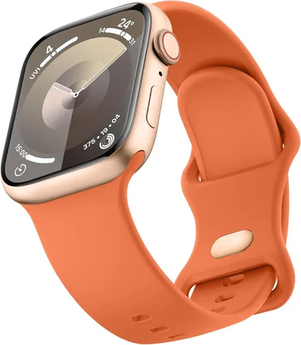 Vista 12 de Mugust - Correas deportivas compatibles con Apple Watch de 42mm, 41mm, 45mm, 49mm, 40mm, 44mm, 38mm, 42mm y 46mm, correa impermeable de silicona