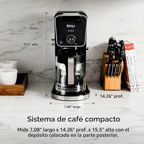 Vista 9 de Ninja Cafetera de goteo con combo K Cup, sistema de café especial DualBrew Pro, máquina de café compatible con cápsulas K-Cup, cafetera de servicio