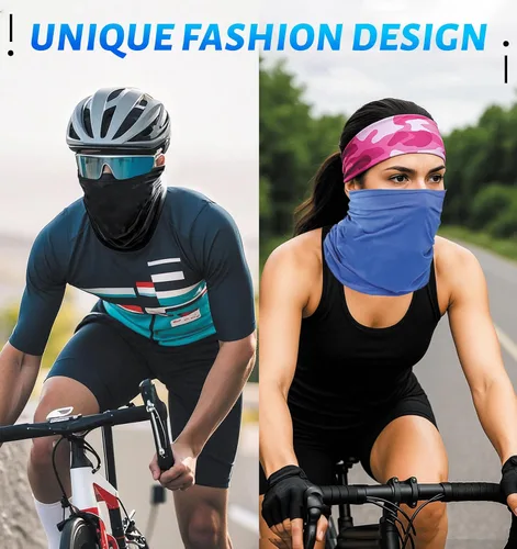 Vista 4 de Polainas de cuello para hombres, bandanas pasamontañas, máscara de media cara, máscara de esquí negra resistente al viento