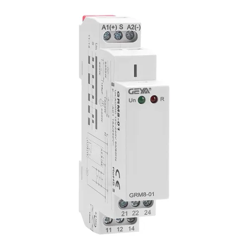 Vista 2 de GEYA Relé electrónico de bloqueo relé de impulso de memoria SPDT 16A voltaje de amplio rango montado en riel DIN (GRM8-02, AC/DC12V ~ 240V)