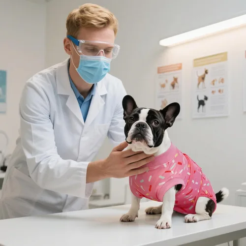 Vista 4 de Kuoser Traje de cirugía para perro, cómodo traje de recuperación para perras, mameluco protector posoperatorio, alternativa suave al cuello E
