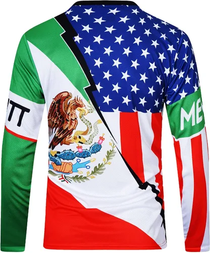 Vista 3 de MENUTT Camiseta de ciclismo de montaña para hombre manga larga MTB Off-Road México para descenso y motocross