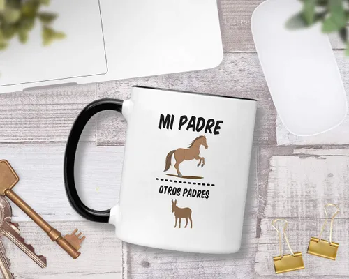Vista 2 de Casitika Regalos para Papa. Tazas para Café de Dia de los Padres. Taza de café de 11 oz para el Día del Padre en español. Tazas para papá latino