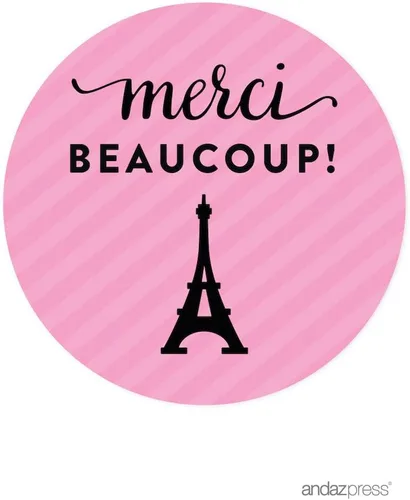 Vista 5 de Andaz Press Paris Bonjour Bebe Girl Baby Shower Collection - Cartel colgante con cuerda, tarjetas y regalos, 5 pies, 1 juego, decoración de papel