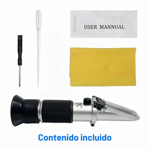 Vista 5 de Kit de refractómetro de vino 3 en 1 para alcohol, Brix y Grape Must Ideal for wine making & home brew. Measures Brix (0-40%), Alcohol (0-25%) &