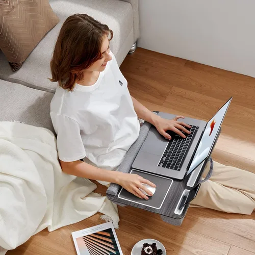 Vista 7 de HUANUO - Escritorio portátil. Se adapta a laptops de hasta 17 pulgadas, almohadilla de muñeca integrada, para laptop, MacBook, tablet; soporte