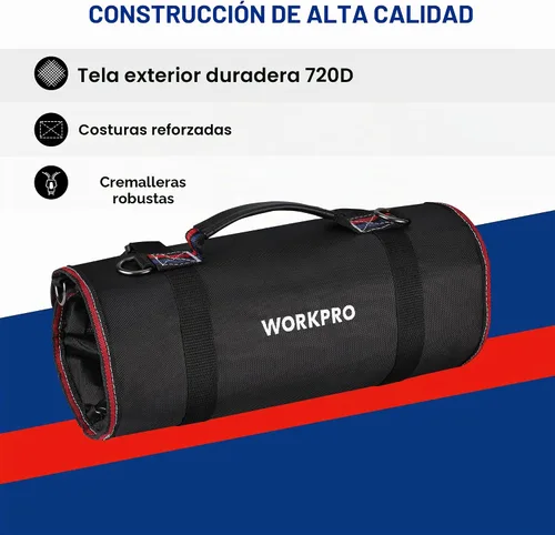 Vista 4 de WORKPRO - Bolsa enrollable para herramientas, organizador de rollos