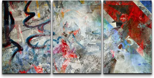 Vista 125 de wall26 Lienzo enmarcado para pared, juego de arte de acuarela pastel, paisaje rural, ilustraciones con formas abstractas, arte moderno, decorativo
