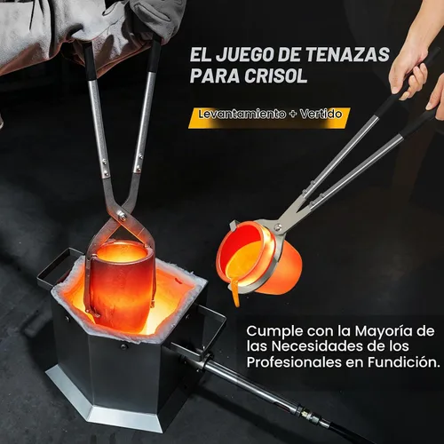 Vista 8 de CANALHOUT Kit de horno de fusión de propano de 15.4 lbs/15 libras con 2 pinzas y crisol