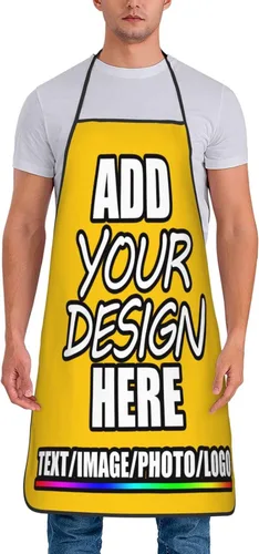 Vista 20 de Delantal personalizado personalizado para añadir nombre, foto, texto, logotipo, cocina ajustable para cocinero para hombres y mujeres