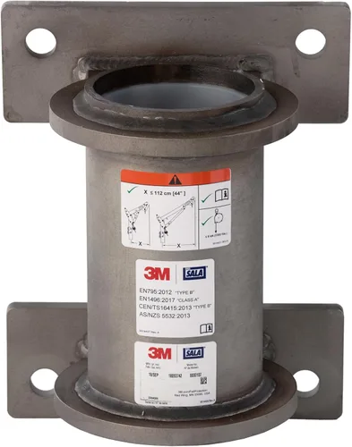 Vista 2 de 3M DBI-SALA 8000102 Base de montaje en pared para espacios confinados Acero inoxidable