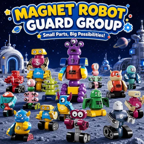 Vista 9 de Juguetes de construcción de robots magnéticos para niños de 3 a 5 y 4 a 8 años, set de 36 piezas de bloques de construcción de robots monstruos