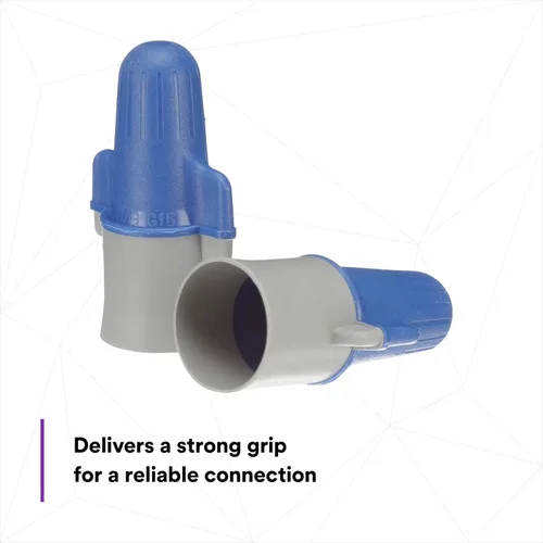Vista 5 de 3M(TM) Performance Plus, conector de alambre B/G+JUG, azul/gris, 14-6 AWG (paquete x 250 unidades) Azul/gris, conectores flexibles de resorte