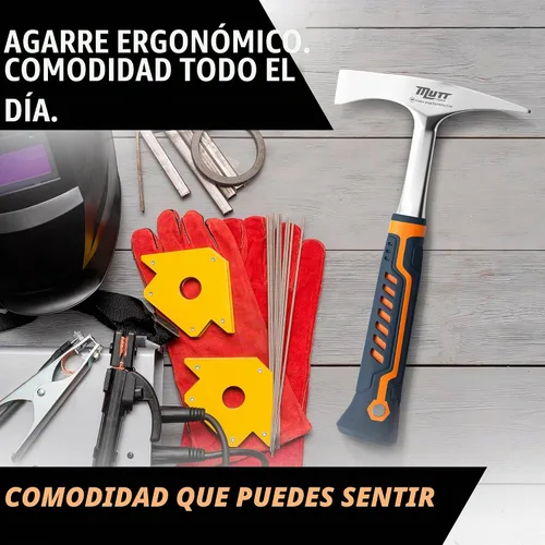 Vista 3 de Mutt Tools - Martillo para soldadura (14 onzas), agarre ergonómico