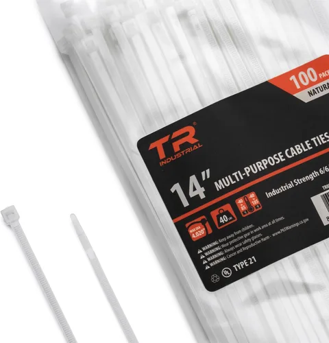 Vista 16 de Cable lazos multiuso TR Industrial TR88301 (100 piezas), 4 pulgadas, negro